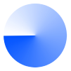 A circular gradient transitioning from light blue to deep blue.